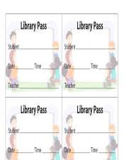 Library Pass (8 per sheet) - TeacherVision